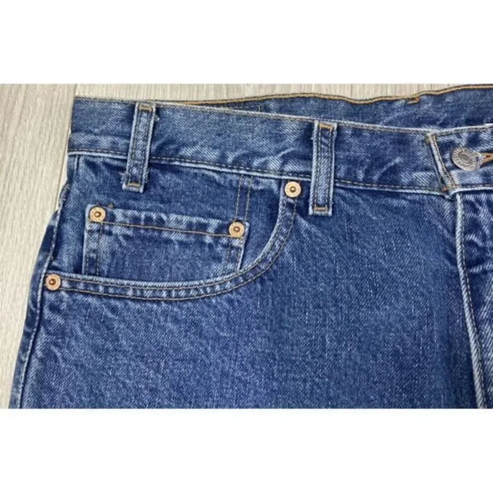 Vintage Levis Jeans Men 36x32 550 Blue Dark Y2K Black Bat Wing 100% Cotton Denim